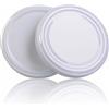 Generico Capsule per Barattoli di Vetro per Conserve, Bianche, Diametro 63 mm, Confezione da 100 pezzi - CAPSULE PER PASSATA DI POMODORO IDONEI ALLA BOLLITURA - TWIST OFF 63 MM
