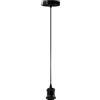 LEDSone Lampada a sospensione industriale vintage regolabile con attacco E27, cavo da soffitto da 10 cm, struttura in metallo per cucina, soggiorno, bar 1 m - nero lucido senza lampadina