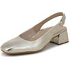 Vionic Donna Reyes Slingback Tacchi, Pelle Metallizzata Oro, 36.5 EU