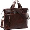 BACCINI® Borsa tracolla porta pc vera pelle vintage LEANDRO grande cartella per laptop computer portatile Messenger portadocumenti Business uomo donna marrone prodotto artigianale
