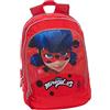 Franco Cosimo Panini MIRACULOUS - Zaino Organizzato Ladybug Scuola, con Spallacci e Retro Imbottiti, Ampio Vano e Tasche Zip - Zainetto Bambina e Bambino - Zaino Scuola 32x44hx23 cm, Rosso + Stampa