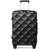 British Traveller Valigia Rigida Media 64CM Trolley Medio con Rotelle, Nero