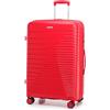 WITTCHEN Valigia Media Trolley Valigia Rigida in polipropilene Valigia Bagaglio Maniglia telescopica Quattro rotelle girevoli Chiusura a combinazione TSA Fuerta Line Rosso
