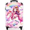 NoBoringSuitcases.com Valigia Bambini, Trolley Bambina, Bagaglio a Mano 55x40x20 cm (Principessa - Arcobaleno)