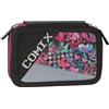 COMIX BRIGHT - Astuccio Scuola Bright, Astuccio 3 Scomparti Bambino e Bambina con Set Cancelleria, Penna Cancellabile blu e Pratica Chiusura a Zip, 20x13Hx7 cm