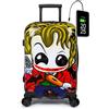 TOKYOTO - Valigia Da Cabina Divertente Per Bambini Adolescenti Ragazze E Fans Dei Supereroi Cartoni Animati Comics Bagaglio Mano Con USB 55x40x20 cm | Trolley 55x35x20 Valigia Rigida 10 Kg Joker