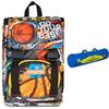 Mitama Zaino Estensibile 4 Zip, DOUBLE BALL, Arancione, Doppio Scomparto + Astuccio Mitamini, Chiusura con Zip, In Silicone, Blu, Bambino, Scuola Elementare