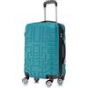 R.Leone Valigia da 1 Fino a Set 3 Bagaglio a mano 55x40x20 Ryanair Vueling adatto Iberia Wizzair EasyJet, Medio, Grande 4 Ruote ABS 6112 (Verde Scuro, M - Valigia Media)