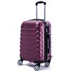 R.Leone Valigia da 1 pezzo Fino a Set 4 Trolley Rigido grande, medio, bagaglio a mano e beauty case 8 ruote in ABS 2026 (Bordò, M Medio)