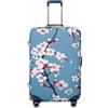 Helhappy Copertura per bagagli da viaggio, protezione per valigia, motivo: margherite, lavabile, in spandex, elastica, 45-81 cm, Sakura floreale con fiori di ciliegio, S