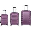Boleedy Set di 3 Valigie da Viaggio(55/66/77cm) e Valigia Grande Rigide Leggero in ABS Trolley con Ruote a 360°,Bagaglio a Mano per Viaggio e Business
