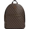 GUESS Milano Backpack Brown/Ochre/Burgundy