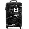 NoBoringSuitcases.com NoBoringSuitcases© Valigia Bagaglio a Mano, Trolley | 55x40x20 cm - Personalizzabile, Cabina, da 10 kg (Marmo - Bianco-Nero)