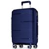 POSH Valigia da cabina 55x40x23 cm - Bagagli rigida leggera da 2,5 kg in polipropilene - Trolley da 37 L con doppie ruote silenziose a 360° - Robusta da viaggio con serratura TSA