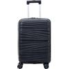 Pierre Cardin Valigia Trolley rigido con rotelle girevoli 55x38x20 Espandibile. (NERO)