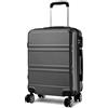 KONO Set di 2 Valigie Rigida Trolley Bagaglio a Mano 55cm e Valigia Media 65cm con TSA Lucchetto e 4 Ruote, Grigio