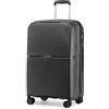 British Traveller Valigia Trolley Polipropilene Valigia Bagaglio a mano Leggero con Ruote, 55cm, Nero