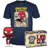 Funko POP! & Tee: Spider-Man - Comic Cover - Metallico - Medium - Q1 Pop & Tee - T-Shirt, Maglietta - Vestiti con Figura in Vinile da Collezione - Idea Regalo - Giocattoli e Top a Maniche Corte