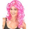 DEGUISE TOI Parrucca Rosa Capelli mossi Donna - Fluo - Taglia Unica