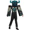 Disguise Minecraft Warden Costume, Official Deluxe Minecraft Costume for Kids with Headpiece and Jumpsuit, Child Size (4-6)