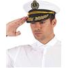DEGUISE TOI Cappello da Capitano della Marina per Adulto - Grigio, Bianco - Taglia Unica