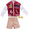 Barbie Fashion Pack HJT25 - Vestito per bambola Ken, giacca bomber, pantaloncini, occhiali da sole