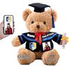 FAHOXUMR Regalo Laurea per lei Orsacchiotto Personalizzato con Nome Foto, Orsetto di Peluche con Cappello Laurea come Regali Personalizzati per lui lei (40 cm)