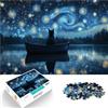 LKSDCBOT puzzle per adulti 1000 Gatto sotto la notte stellata Fatto di carta，da 14 anni in su Allena il tuo cervello e le tue mani Il miglior regalo per adulti e adolescenti。misurare：26x38cm