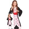 FIESTAS GUIRCA Costume da combattente manga rosa per ragazza guerriera giapponese con abito kimono per carnevale adolescente ragazza dai 14 ai 16 anni