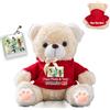 FAHOXUMR Orso di Peluche Personalizzato con Foto Nome Personalizzato, Orsacchiotto Peluche come Regalo Personalizzato per Donne Uomini a San Valentino, Regali Anniversario (20 cm)