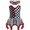 Aislor Costume Clown Bambina Costume Pagliaccio Horror Body Danza Classica Balletto Leotard da Presentatore del Circo Cosplay Feste di Halloween Carnevale D Nero 6 anni