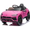 Mondial Toys Macchina Elettrica per Bambini Lamborghini Urus 12v Full Optional con Sedile in Pelle e Tappetini Auto Elettrica per Bambini con Telecomando Rosa