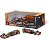 Burago Bburago Formula 1 McLaren MCL38 - Set da 2 pezzi (2024): modellino auto in scala 1:43, Window Box, 25,4 cm, nero/arancione (18-38202)