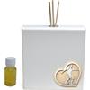 DLM Bomboniere DLM-A638 Bomboniera Profumatore in ecopelle cm 11x11x4 con scatola e profumo linea Cuore Calcio Calciatore per Matrimonio Nozze Anniversario Comunione Cresima Battesimo Compleanno Laurea