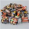 YUETTYY 50 figure dipinte modellini, 1:50 figure decorazione parti scala seduti modello in piedi persone passeggeri figure+6 banco treno ferroviario layout