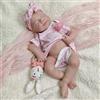 Generico 18,5 Pollici Silicone Reborn Baby Dolls, in Silicone con Corpo Intero, Bambina con Occhi Chiusi e Ciglia, Regalo Perfetto per Bambini