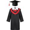 Mufeng Abito da Laureato Set Toga Laurea e Tocco Cappello Laurea Costume da Laureato per Bambini Studenti Elementare Medi Linea Costume Travestimento 4-12 Anni Rosso 5-6 anni