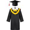 Mufeng Abito da Laureato Set Toga Laurea e Tocco Cappello Laurea Costume da Laureato per Bambini Studenti Elementare Medi Linea Costume Travestimento 4-12 Anni Giallo 5-6 anni