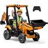 Mondial Toys JCB Escavatore Elettrico per Bambini 24V 4 in 1 - Trattore Escavatore Cavalcabile con Telecomando Parentale, Benna Frontale, Braccio Posteriore, Sedile Girevole e Ammortizzatori