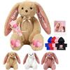 DRAJOIN Coniglietto di Peluche Personalizzato, Personalized Stuffed Bunny Rabbit con Foto Testo come Regalo Personalizzato Coniglio Peluche per Bambini Adulti Primo Regalo di Pasqua, 25 cm