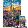 AITEXI Puzzle da 2000 pezzi per adulti Mosaico del tramonto di Barcellona Regali di giochi impegnativi perché è ideale come regalo per tutta la famiglia 70x100cm
