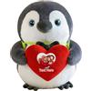 FAHOXUMR Pinguino Di Peluche Personalizzato Con Cuore, Peluche Pinguino Custom Con Testo E Immagine Per Compleanno E San Valentino, 20cm