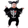 Generico Costume Halloween Bambino 1 Anno Costume Pipistrello Bambino Pagliacetto Vestito Scheletro Bimbo Unisex Vestiti Vampiro Diavolo Tutina Zucca Completo Carnevale Halloween Travestimento Cosplay Feste