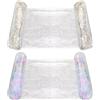 Generico 4 in 1 Amaca ad Acqua - 2 Pezzi Materasso Gonfiabile, Mare Amaca Galleggiante, Materassino Piscina Portatile con Paillettes, Lettino Relax Pieghevole, Poltrona/Sdraio/Tappetino Galleggiante per Piscin