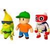 Bizak MONSTERFLEX Stumble Guys, confezione da 3 figure per videogiochi, bambola estensibile ed elastica, 25 cm, da collezione, per adulti fan collezionisti, bambini +6 anni, Bizak (64390005)