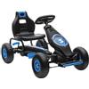 HOMCOM Go Kart a Pedali per Bambini da 5-12 Anni con Sedile Regolabile e Ruote in Gomma Gonfiabili Ammortizzate, Blu