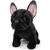 NASSMOSSE Peluche cane nero realistico e morbido di peluche Bulldog francese da 8, 7 pollici