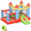 Outsunny Castello Gonfiabile Gigante e Rimbalzante per Bambini 3-8 Anni con Scivolo, Piscina e Canestro, 280cmx260cmx210cm