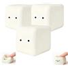 zoocco Tofu Squishy Cube, Soft Fidget Cube Squishy for Stress Relief, Cute Tofu Fidgets, Anxiety for Adults Kids (3pc)