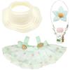 Eyoulife Set di 4 vestiti per bambole, 17 cm, mini vestiti per bambole in peluche, con cappello per gonna, clip floreale verde, facile da togliere, regalo per bambini (verde)